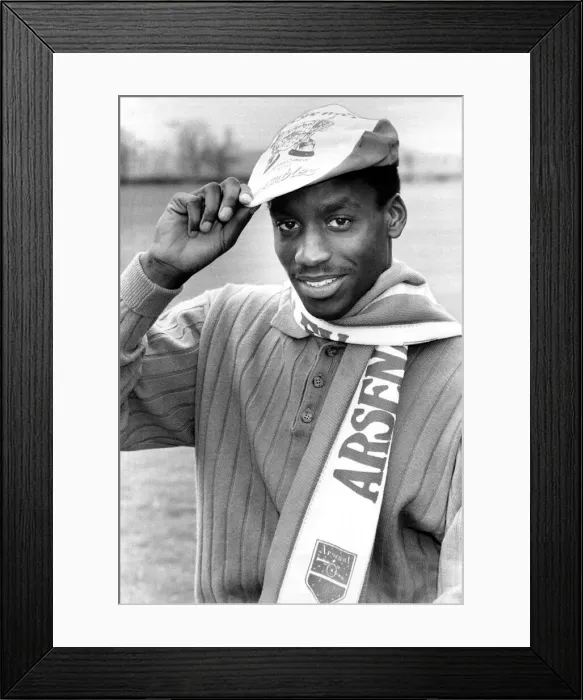 Framed Print : Gus Caesar Football Player of Arsenal - April 1988 wearing a Arsenal Cap and Scarf Framed Print : Gus Caesar Football Player of Arsenal - April 1988 wearing a Arsenal Cap and Scarf