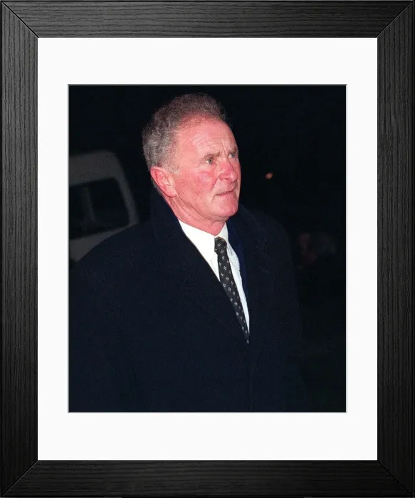 Framed Print : Pat Crerand former Manchester United February 1998 player arriving at Manchester Framed Print : Pat Crerand former Manchester United February 1998 player arriving at Manchester