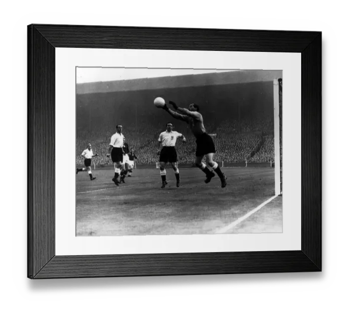 Framed Print : Football England v Hungary November 1953 Merrick Saves L-R Billy Wright