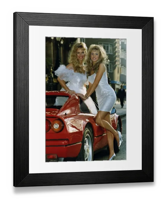 Framed Print : Hayley Spicer and Natalie Johnson, two of the fifty blondes who battled it out in a
