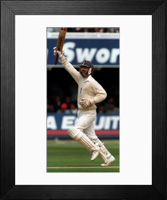 Framed Print : Jack Russell of England celebrates his century in the Second Test Match against India Framed Print : Jack Russell of England celebrates his century in the Second Test Match against India