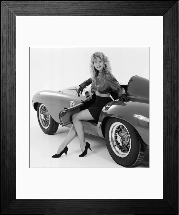 Framed Print : Glamour model Caroline Delahunty poses next to a Ferrari. 19th April 1988 Framed Print : Glamour model Caroline Delahunty poses next to a Ferrari. 19th April 1988