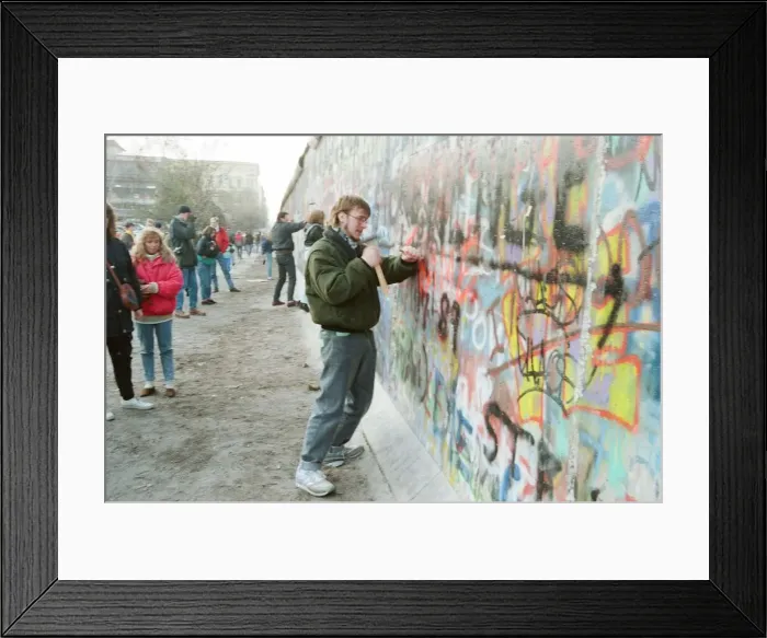 Framed Print : West Berlin, Germany, 10 days after relaxation of border crossing by GDR Government