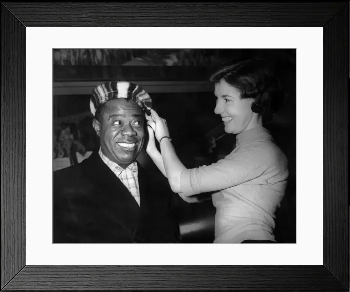 Framed Print : American jazz musician Louis Armstrong stops off at Prestwick Airport