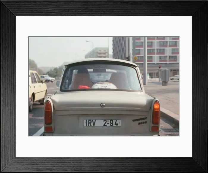 Framed Print : Traffic in East Berlin, Germany 22nd September 1989 Framed Print : Traffic in East Berlin, Germany 22nd September 1989