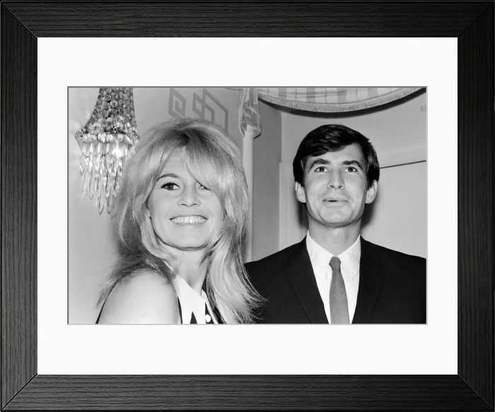 Framed Print : Brigitte Bardot (30) & Antony Perkins (31) pictured during photocall press conference