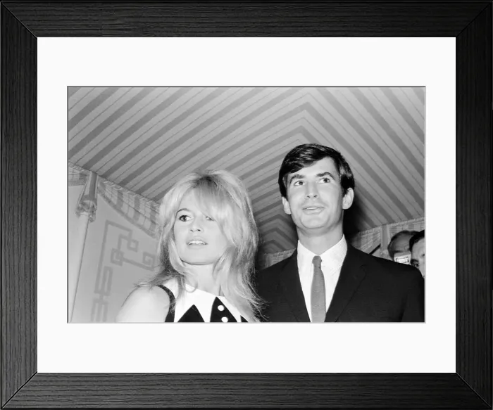 Framed Print : Brigitte Bardot (30) & Antony Perkins (31) pictured during photocall press conference Framed Print : Brigitte Bardot (30) & Antony Perkins (31) pictured during photocall press conference