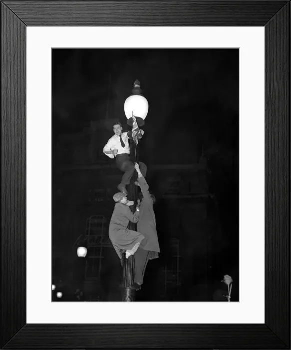 Framed Print : New Years Eve Celebration at Picadilly Square in London December 1953  /  January 1954