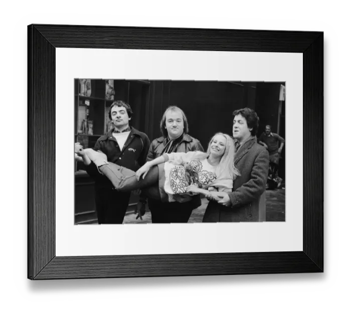 Framed Print : The cast of the BBC comedy satire Not The Nine O Clock News Framed Print : The cast of the BBC comedy satire Not The Nine O Clock News