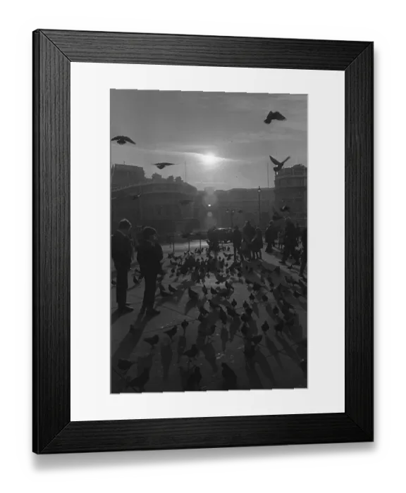 Framed Print : Trafalgar Square London Sunset December 1968 Sunset on News Years Eve