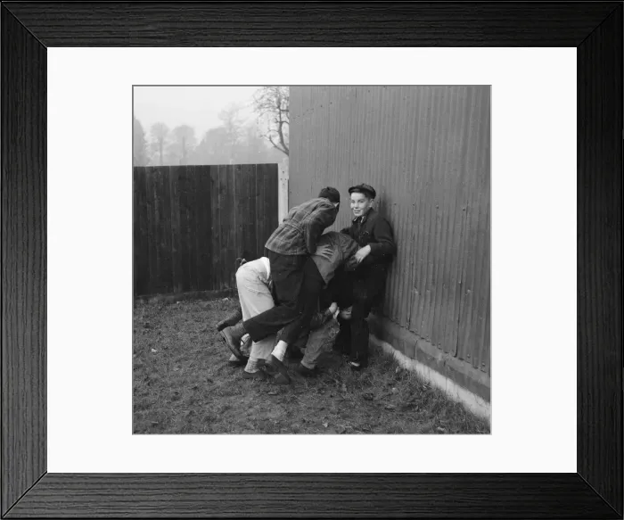 Framed Print : Schoolboys of Cheam School playing a game called Hi Jimmy Nacher. 1st December 1958 Framed Print : Schoolboys of Cheam School playing a game called Hi Jimmy Nacher. 1st December 1958