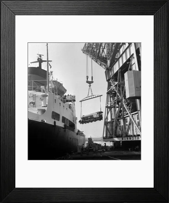 Framed Print : Living up to its name, Flying Scotsman takes to the air courtesy of the Mersey Docks