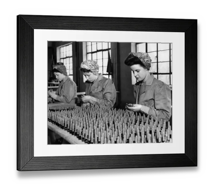 Framed Print : Women - Industry 1940 s. Girls at a Lanchester County Durham factory helping to pack Framed Print : Women - Industry 1940 s. Girls at a Lanchester County Durham factory helping to pack