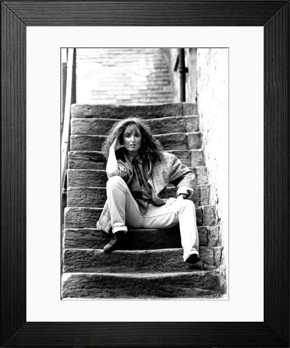 Framed Print : A model wearing Levi 501 denim jeans 4 February 1986 Framed Print : A model wearing Levi 501 denim jeans 4 February 1986