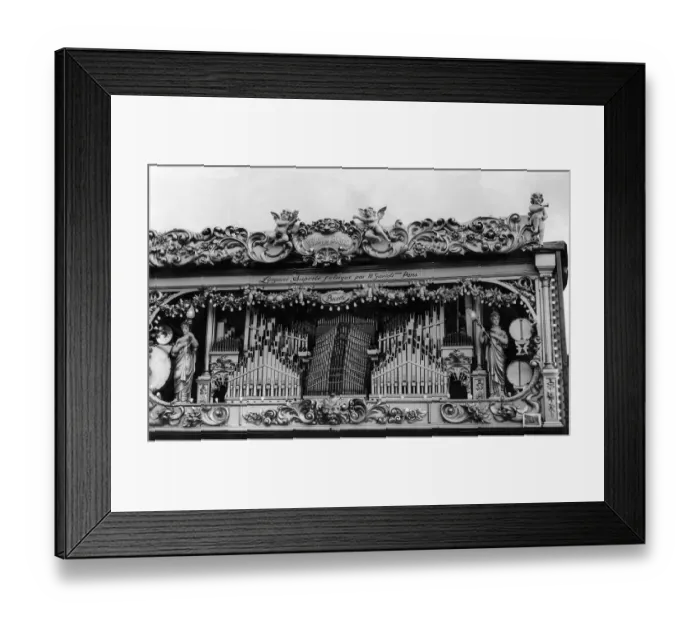 Framed Print : Mr. George Parmelys Gavioli organ in July 1956. 07  /  07  /  56
