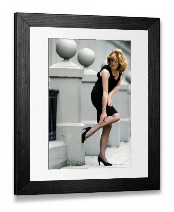 Framed Print : Michelle Lane (41) model & mother of 2, pictured wearing clothes from Baccarat
