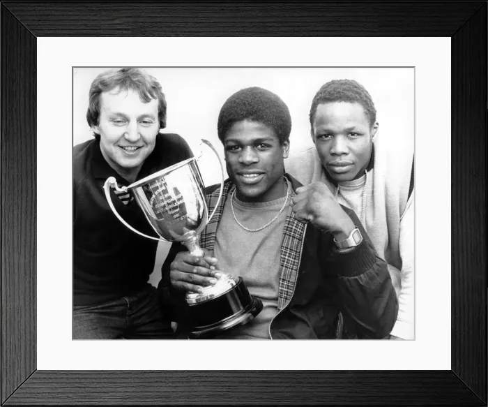Framed Print : Coventry boxer Errol Christie proudly shows off the ABA light-middleweight trophy which Framed Print : Coventry boxer Errol Christie proudly shows off the ABA light-middleweight trophy which