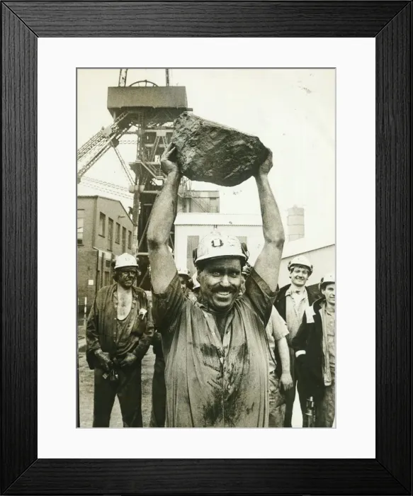 Framed Print : Coventry miner Wally Wileman with some of his work mates Framed Print : Coventry miner Wally Wileman with some of his work mates