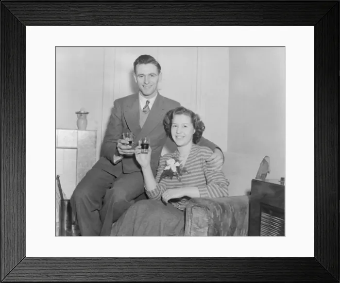 Framed Print : Football Geoff Bradford and Wife Bristol Rovers. February 1951