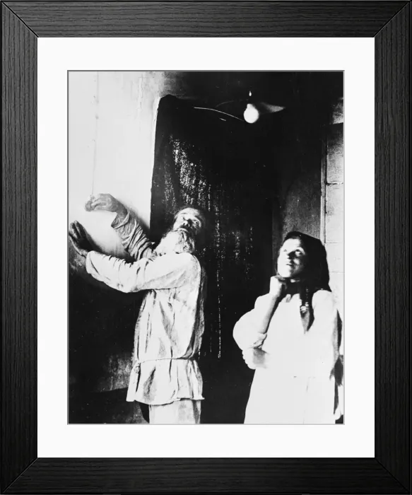 Framed Print : Post Russian Revolution. First Electric lamp in village. October 1928