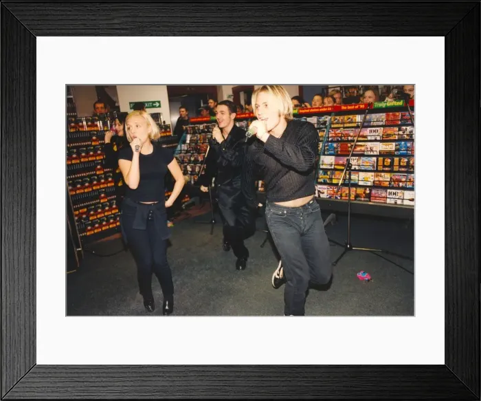 Framed Print : Pop group Deuce perform at Virgin megastore on Northumberland Street Framed Print : Pop group Deuce perform at Virgin megastore on Northumberland Street