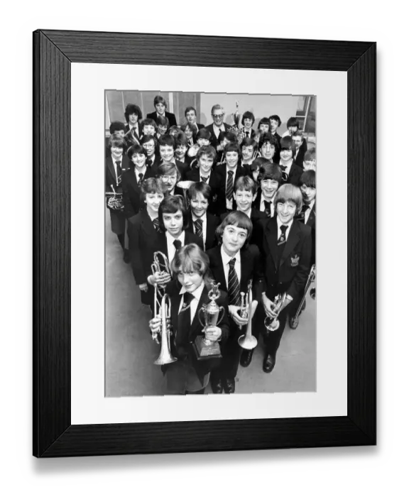 Framed Print : The Lord Lawson Comprehensive School band on February 17, 1982