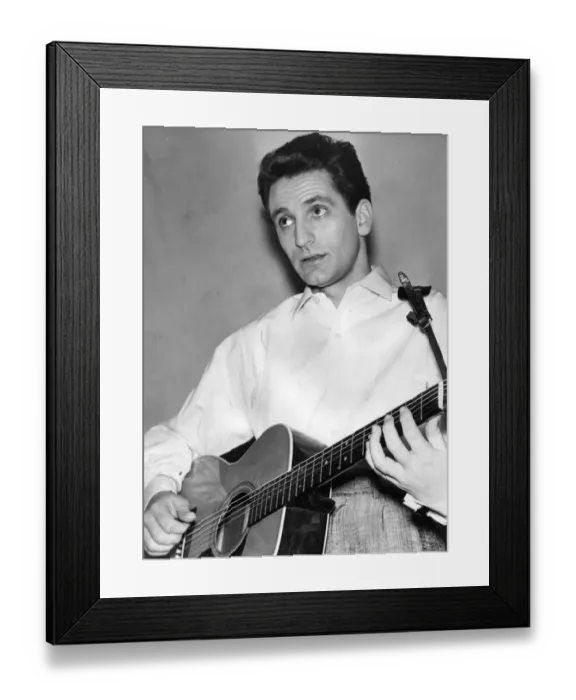 Framed Print : Singer Lonnie Donegan pictured 4 December 1957 Framed Print : Singer Lonnie Donegan pictured 4 December 1957