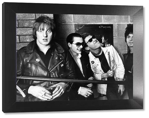 Punk rock band The Damned, from left, Rat Scabies, Dave Vanian