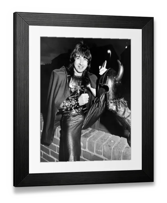 Framed Print : Stephen Crawford, 24, is selling his all-leather costume which he used to wear as drummer