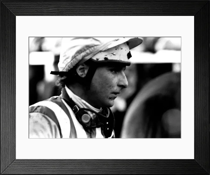 Framed Print : Jockey Geoff Harker rode Green Archer in the Comedy Of Errors Novice s Framed Print : Jockey Geoff Harker rode Green Archer in the Comedy Of Errors Novice s