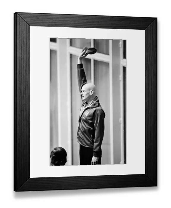 Framed Print : Duncan Goodhew swimmer takes part in medal ceremony after winning gold medal in Men Framed Print : Duncan Goodhew swimmer takes part in medal ceremony after winning gold medal in Men