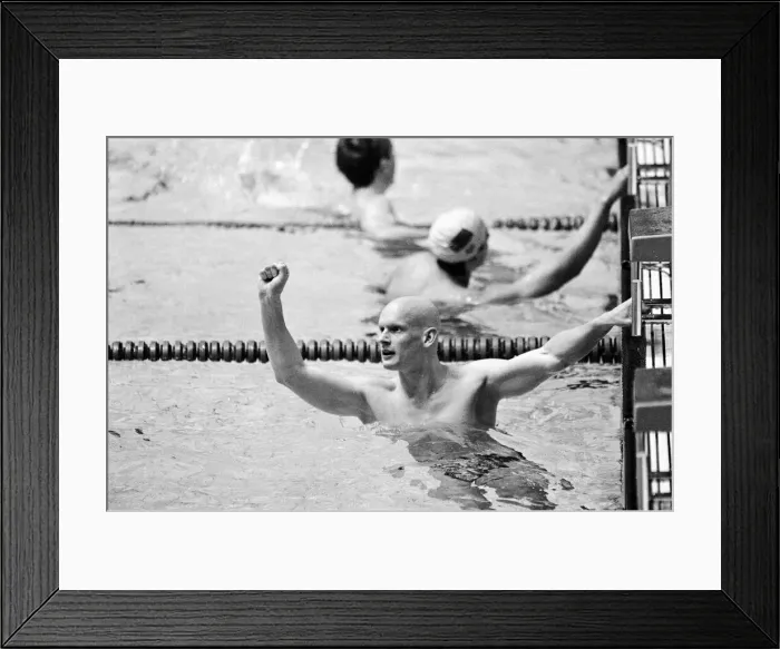 Framed Print : Duncan Goodhew swimmer after winning gold medal in Men Framed Print : Duncan Goodhew swimmer after winning gold medal in Men