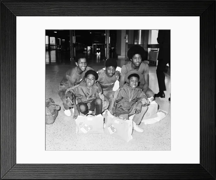 Framed Print : Musical Youth, British Jamaican pop / reggae group, who are flying out to Jamaica to film Framed Print : Musical Youth, British Jamaican pop / reggae group, who are flying out to Jamaica to film