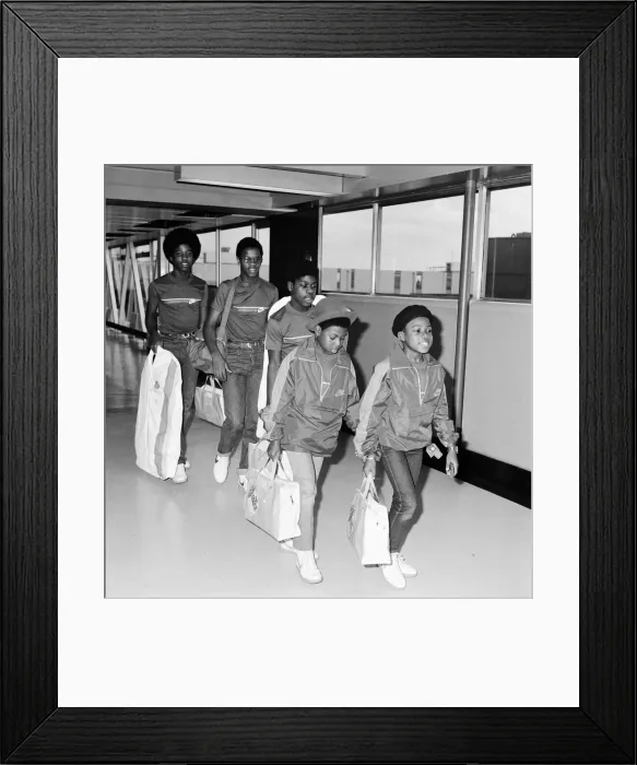 Framed Print : Musical Youth, British Jamaican pop  /  reggae group, who are flying out to Jamaica to film