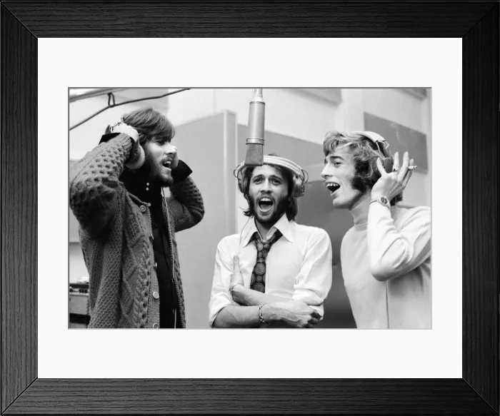 Framed Print : The Gibb Brothers a. k. a. The Bee Gees, newly reunited & back in the recording studio Framed Print : The Gibb Brothers a. k. a. The Bee Gees, newly reunited & back in the recording studio