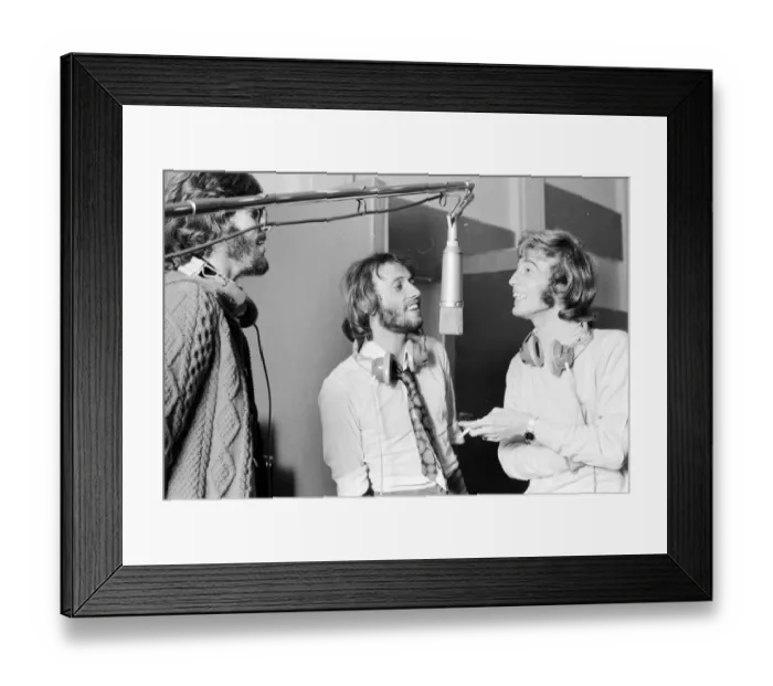 Framed Print : The Gibb Brothers a. k. a. The Bee Gees, newly reunited & back in the recording studio