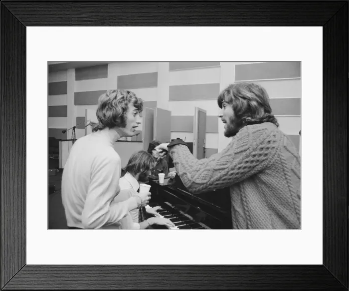 Framed Print : The Gibb Brothers a. k. a. The Bee Gees, newly reunited & back in the recording studio