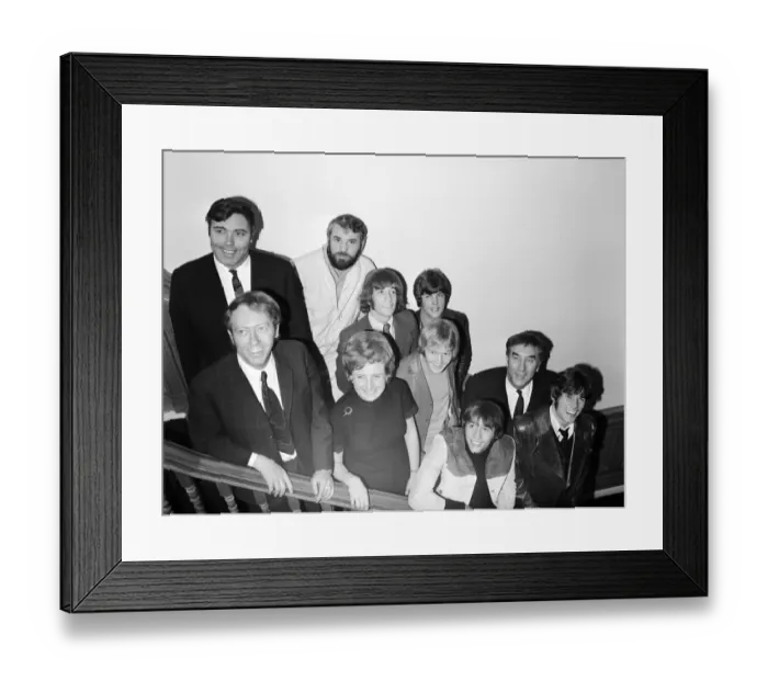 Framed Print : Photocall & news press conference to announce the merger of The Robert Stigwood