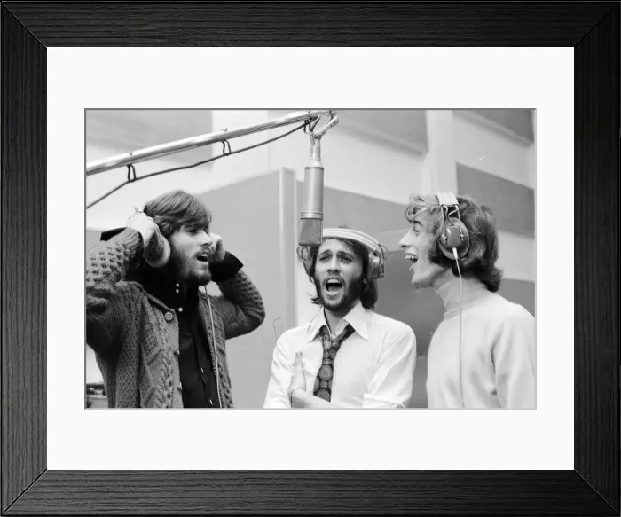 Framed Print : The Gibb Brothers a. k. a. The Bee Gees, newly reunited & back in the recording studio