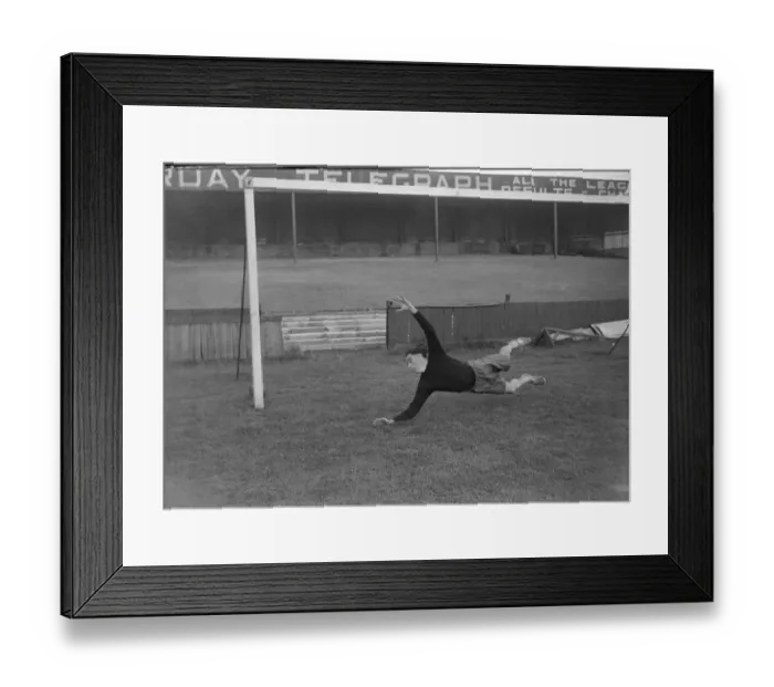 Framed Print : Football George Thompson Scunthorpe goalkeeper seen here training circa 1950 Framed Print : Football George Thompson Scunthorpe goalkeeper seen here training circa 1950