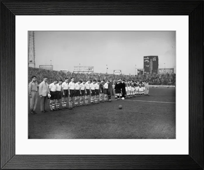 Framed Print : Preston and Chelsea players lead a minutes silence at the start of their game in tribute Framed Print : Preston and Chelsea players lead a minutes silence at the start of their game in tribute