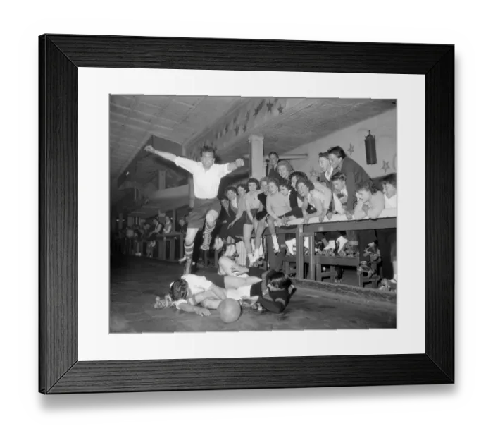 Framed Print : Roller Skating Football, 18th May 1956 Framed Print : Roller Skating Football, 18th May 1956