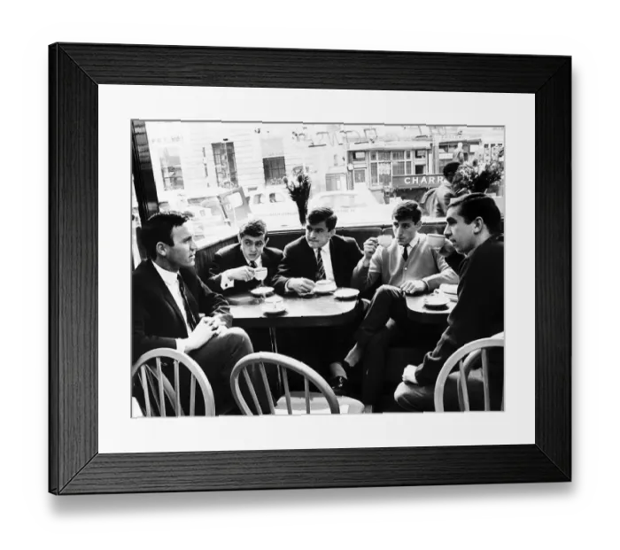 Framed Print : Chelsea players in a London cafe April 1965 (Left to Right) Barry Bridges Framed Print : Chelsea players in a London cafe April 1965 (Left to Right) Barry Bridges