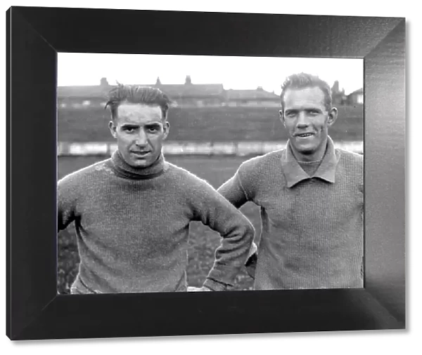 Brentford F. C. Joe Hodnett and A. Collins. 31st January 1931