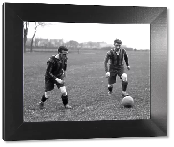 Margate Football Team. Two players practising. DM17169. F c. 1927