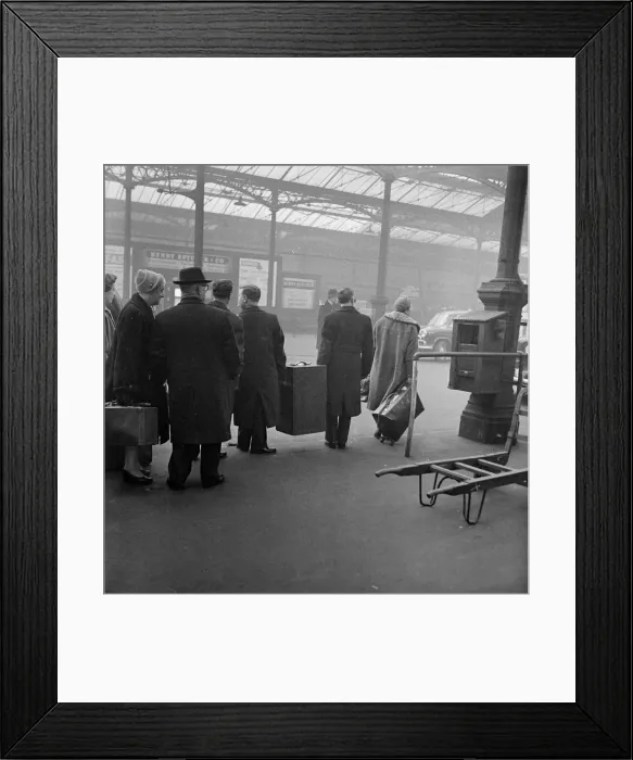 Framed Print : Two officials of the Football Association seen here carrying the FA Cup in its protective Framed Print : Two officials of the Football Association seen here carrying the FA Cup in its protective