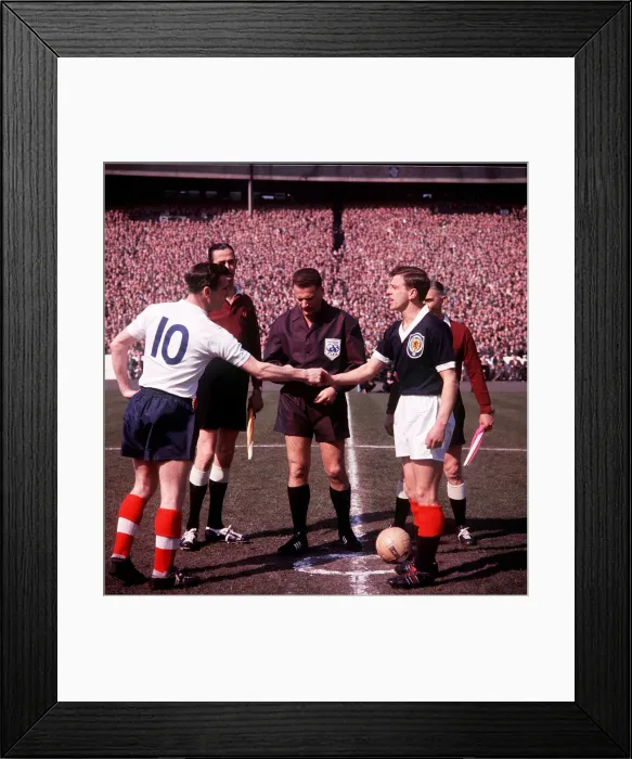 Framed Print : Johnny Haynes Football Scotland V England shaking hands with Eric Caldow Framed Print : Johnny Haynes Football Scotland V England shaking hands with Eric Caldow