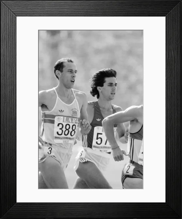 Framed Print : 1984 Olympic Games in Los Angeles, USA. Mens 1500 Metres Heat Framed Print : 1984 Olympic Games in Los Angeles, USA. Mens 1500 Metres Heat