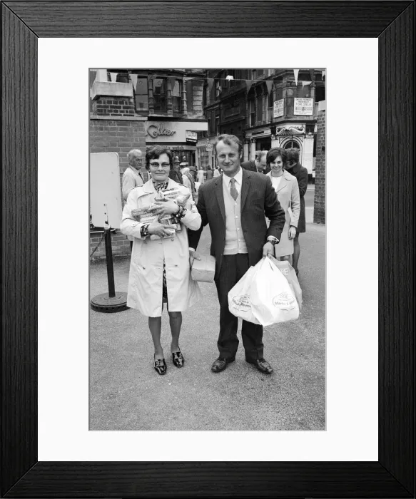 Framed Print : Day trippers at Hastings from Ostend. House wife Mrs Collette Vanthomme Framed Print : Day trippers at Hastings from Ostend. House wife Mrs Collette Vanthomme