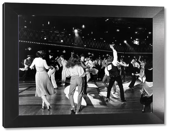 Men and women disco dancing in dance hall - October 1978 Dancing - Disco dancing